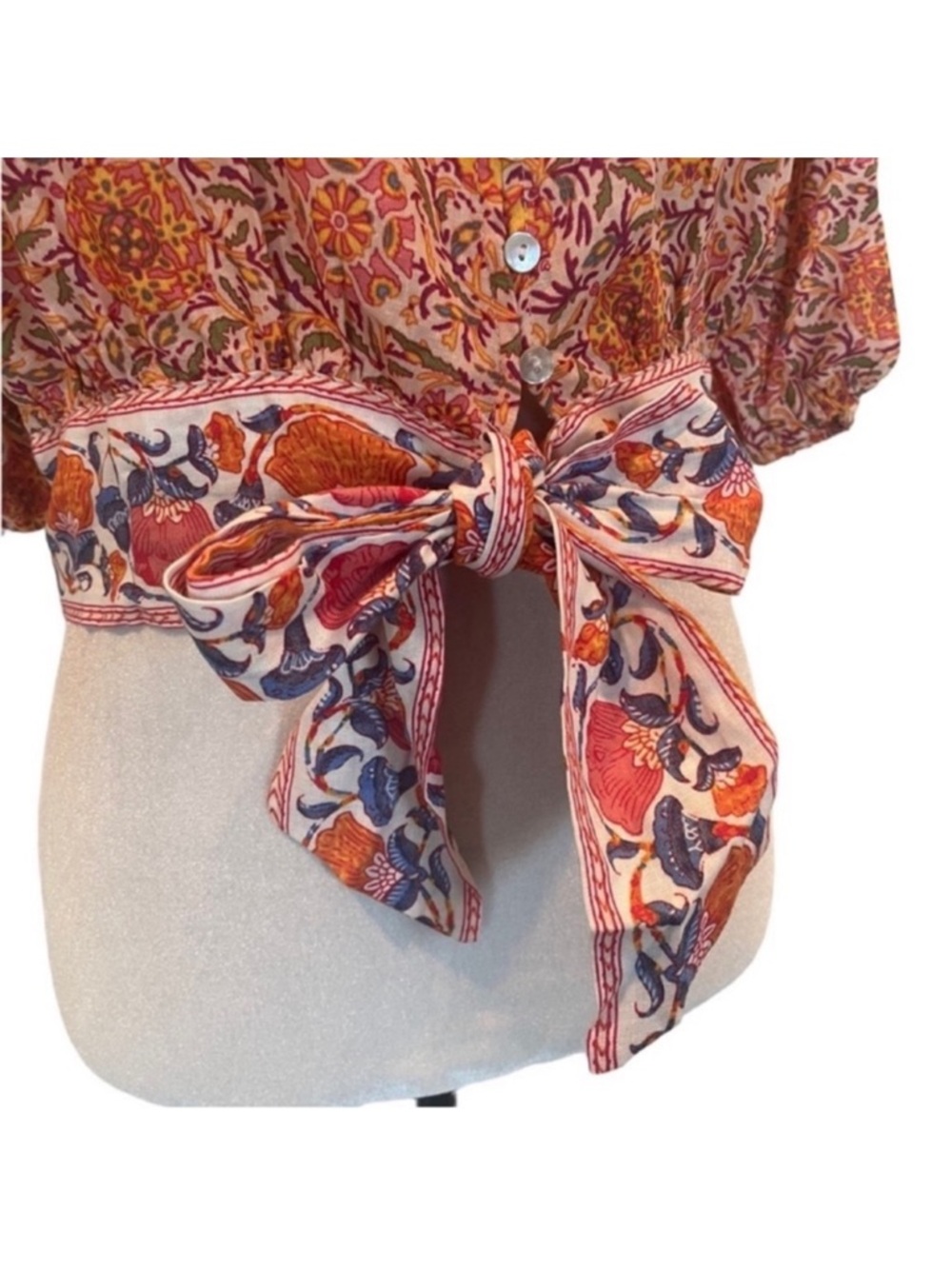 Rachel Zoe NWT 2 piece set linen crop top & skirt bohemian festival size medium - Picture 7 of 13